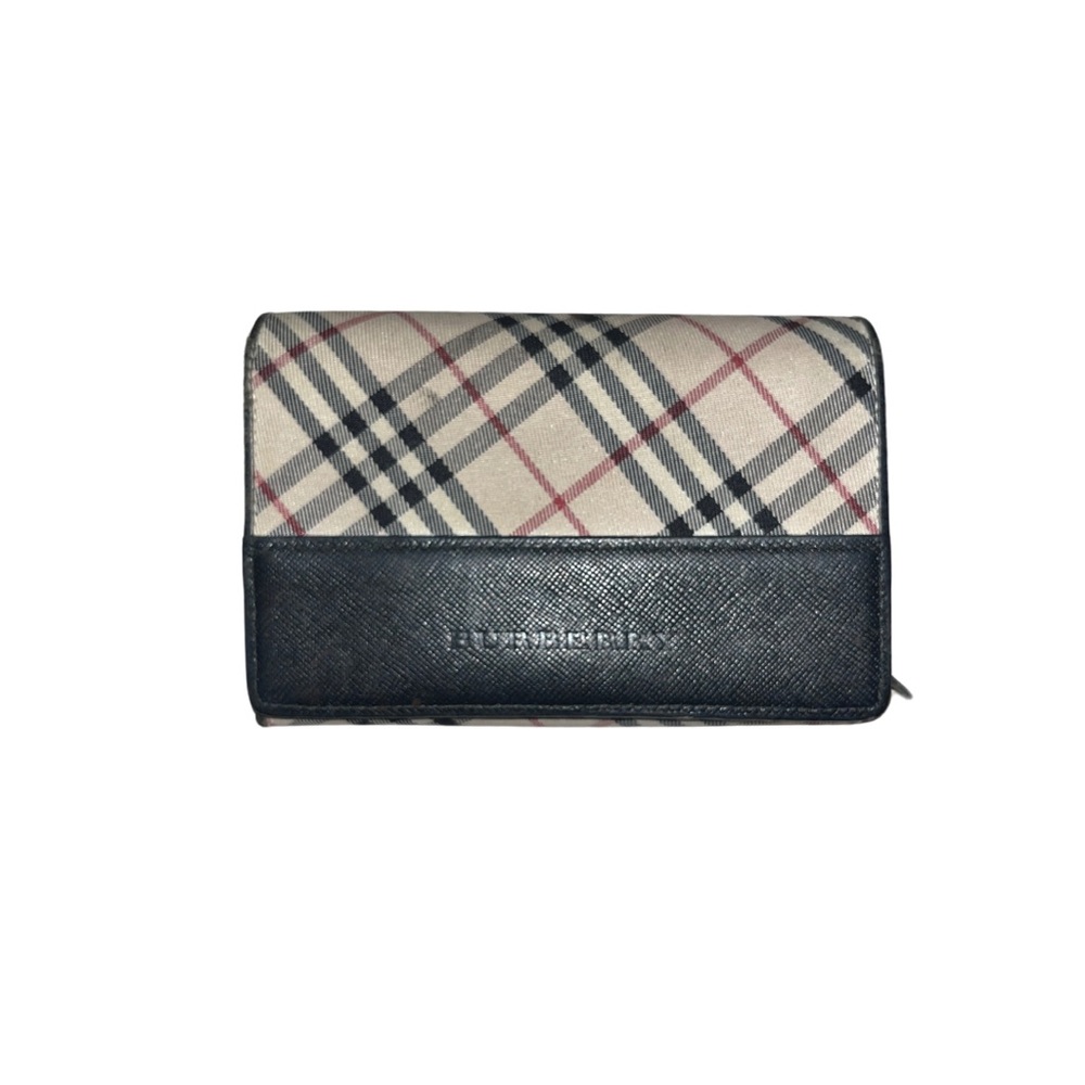 Burberry Checkered Wallet - Black and Beige